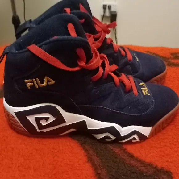 FILA MENS MB OLYMPIC BLUE JAMAL MASHBURN RETRO BASKETBALL SHOES Size 10