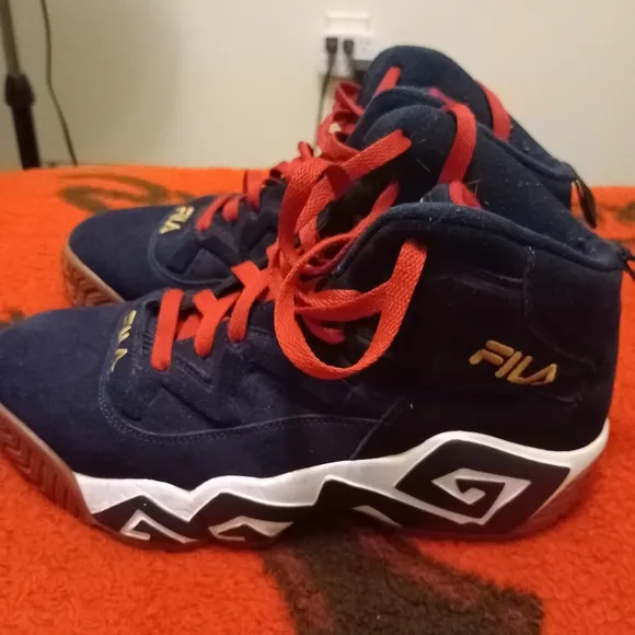 FILA MENS MB OLYMPIC BLUE JAMAL MASHBURN RETRO BASKETBALL SHOES Size 10