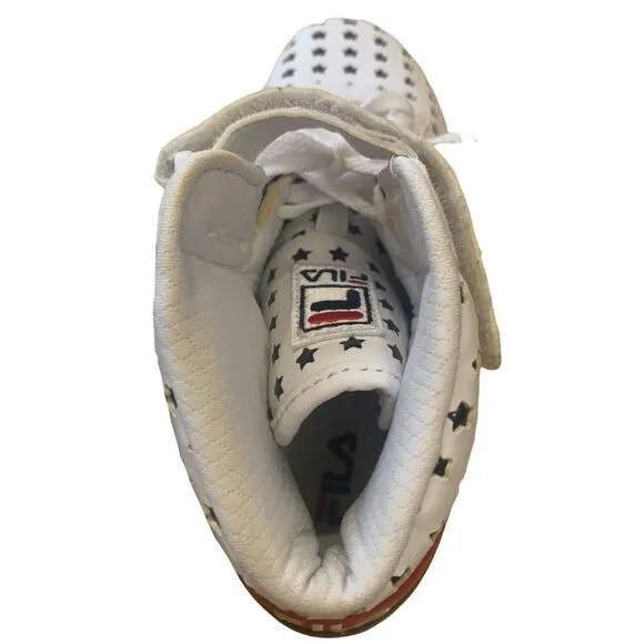 FILA  Sz 5 Red White And black Stars High Top Shoes Sneakers