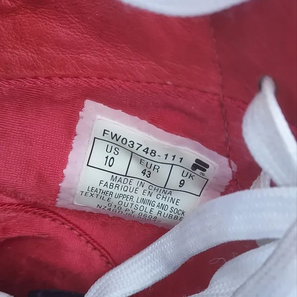 FILA WHITE LINE Men's high top sneakers Size 10