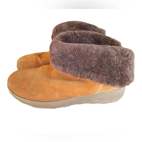 FitFlop Mukluk Shorty Fleece Lined Ankle Boots in Chestnut, Women’s Size 10