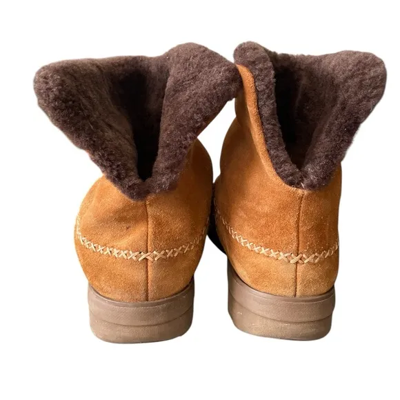 FitFlop Mukluk Shorty Fleece Lined Ankle Boots in Chestnut, Women’s Size 10