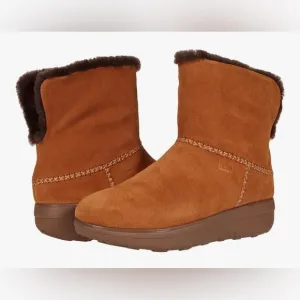 FitFlop Mukluk Shorty Fleece Lined Ankle Boots in Chestnut, Women’s Size 10