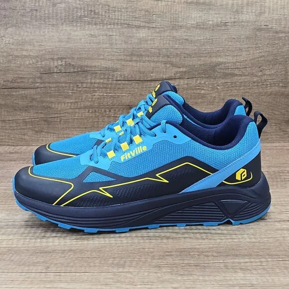 Fitville AllTraction V3 Men's Size 13W Blue Trail Running Shoes