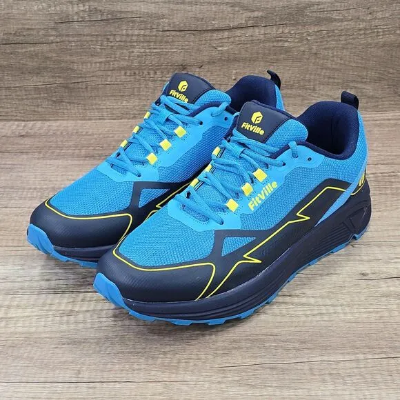 Fitville AllTraction V3 Men's Size 13W Blue Trail Running Shoes