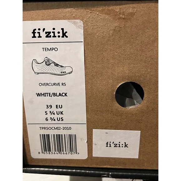 Fizik Tempo Overcurve R5 Cleat Cycling Shoes 39 EU Men 6 3/4US White