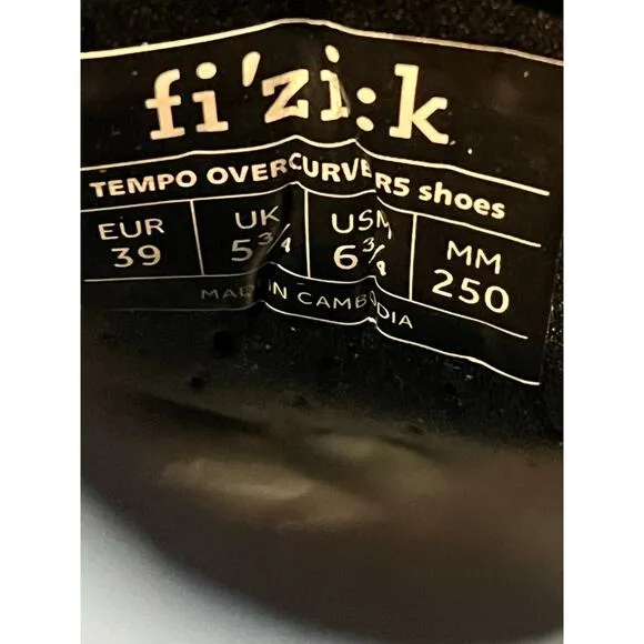Fizik Tempo Overcurve R5 Cleat Cycling Shoes 39 EU Men 6 3/4US White