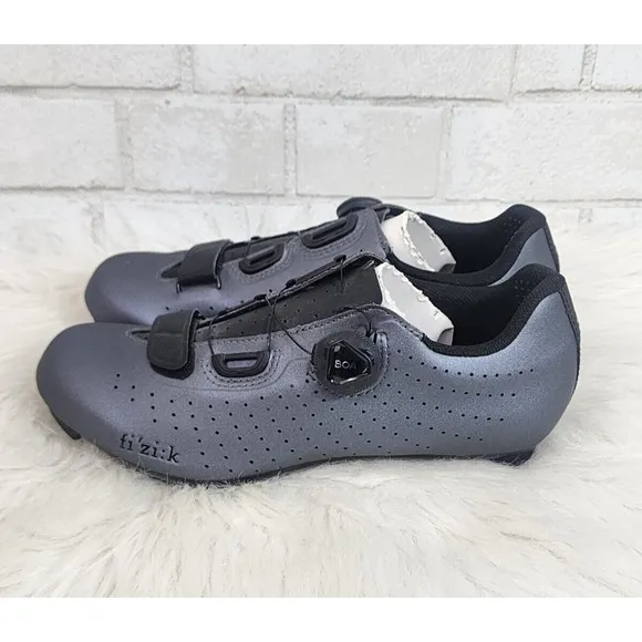 Fizik TEMPO OVERCURVE R5 Cycling Shoes Size 6 3/4 Metallic Gun Metal Black