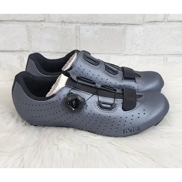 Fizik TEMPO OVERCURVE R5 Cycling Shoes Size 6 3/4 Metallic Gun Metal Black