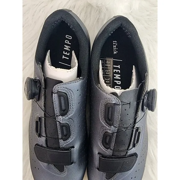 Fizik TEMPO OVERCURVE R5 Cycling Shoes Size 6 3/4 Metallic Gun Metal Black