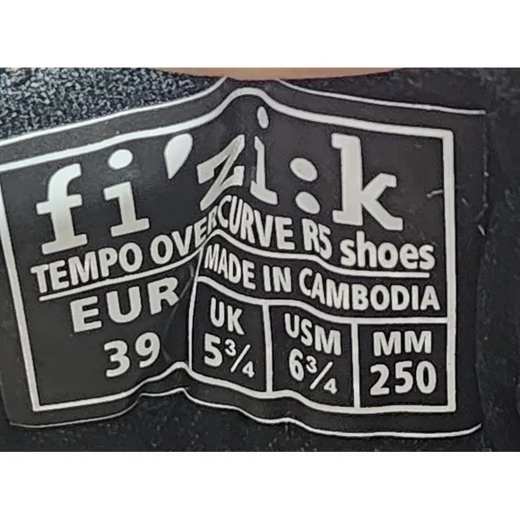 Fizik TEMPO OVERCURVE R5 Cycling Shoes Size 6 3/4 Metallic Gun Metal Black