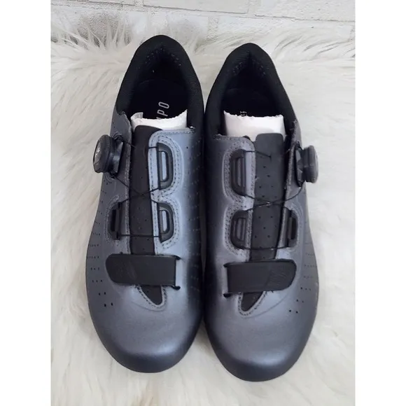 Fizik TEMPO OVERCURVE R5 Cycling Shoes Size 6 3/4 Metallic Gun Metal Black