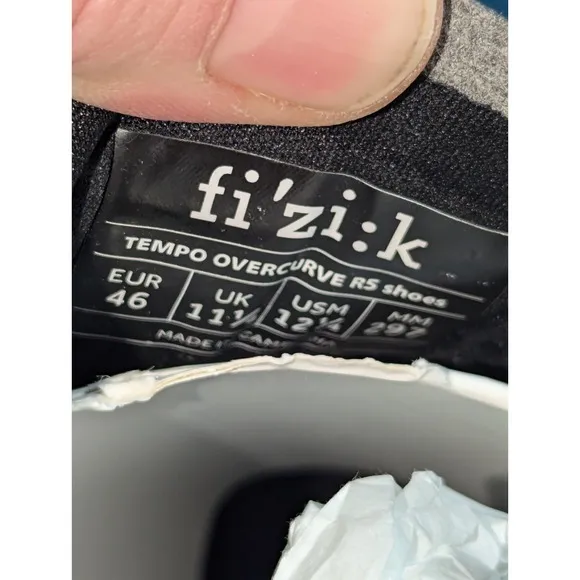 Fizik TEMPO OVERCURVE R5 White/Black Size 40.5 EUR or 8 US