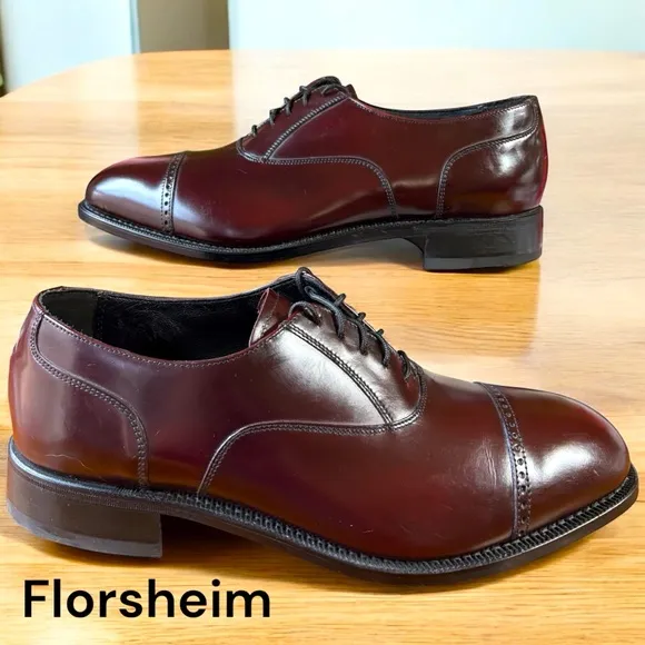 Florsheim-10.5 Lexington Burgundy Cap Toe Oxford.Sharp! Like new condition!!!