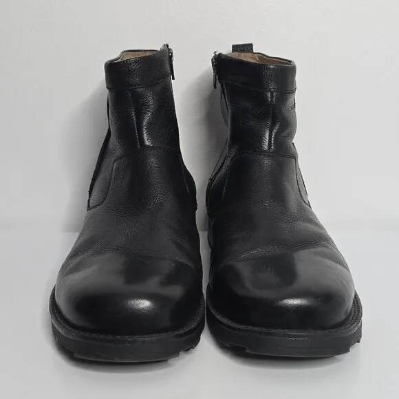 Florsheim Trektion Boots Mens 12 Waterproof Ankle Black Leather Faux Fur Lining