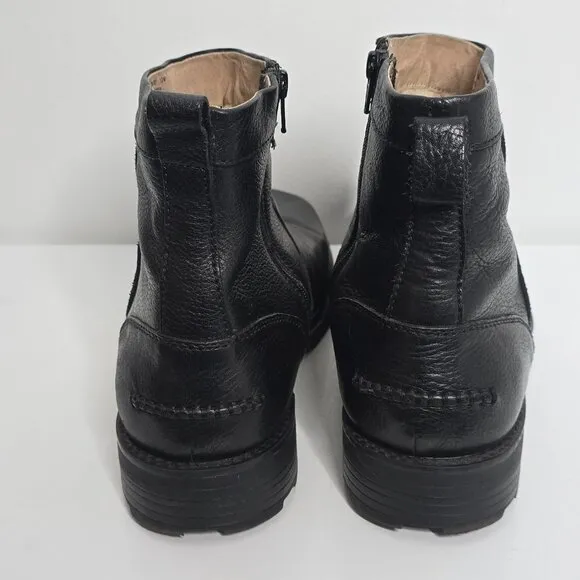 Florsheim Trektion Boots Mens 12 Waterproof Ankle Black Leather Faux Fur Lining