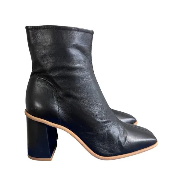 Free People Women’s Sienna Leather Square Toe Ankle Booties Size EU 38.5/ 8.5 US