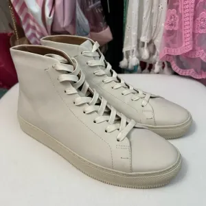 Frye High Top Off-White Cream Leather Tennis Shoe Men's Size 9