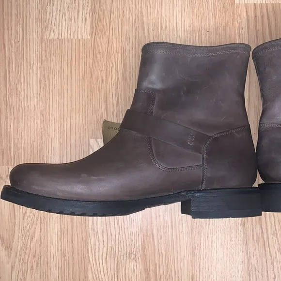 Frye Veronica Shearling Lined Moto Boots Leather Waterproof Ankle Bo…