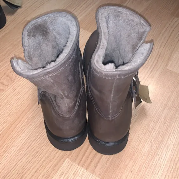 Frye Veronica Shearling Lined Moto Boots Leather Waterproof Ankle Bo…