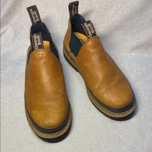 Georgia Boot Men's Leather Brown Slip-On Shoes. Size 9,5 M