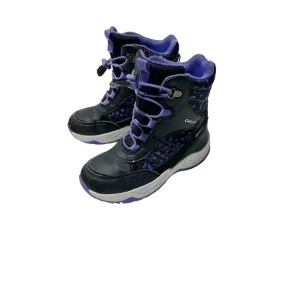 Geox girls Sentiero Waterproof Ankle Boots Black/Violet