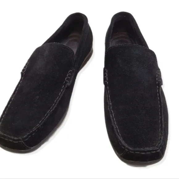 GEOX Shoes Men's Respira Loafers Black Suede Moccasins Slip Ons Size 10 …
