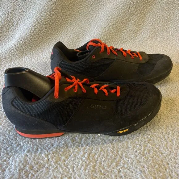 Giro Rumble VR Mountain Bike Cycling Shoes Men 10.5 Black Red Laces Vibram Soles