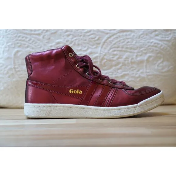 Gola Classics High Top Vintage Retro Y2K Sneakers Trainers Metallic Red Size 7