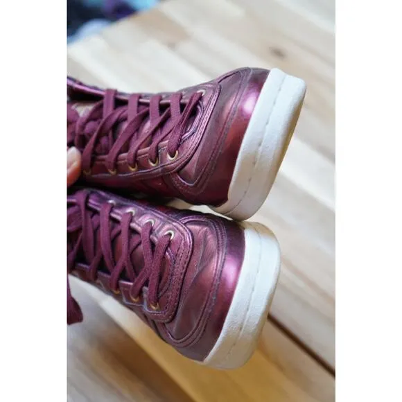 Gola Classics High Top Vintage Retro Y2K Sneakers Trainers Metallic Red Size 7
