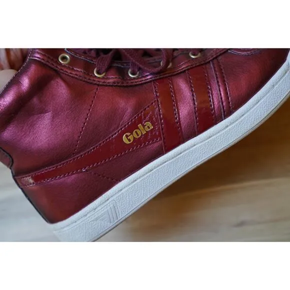 Gola Classics High Top Vintage Retro Y2K Sneakers Trainers Metallic Red Size 7
