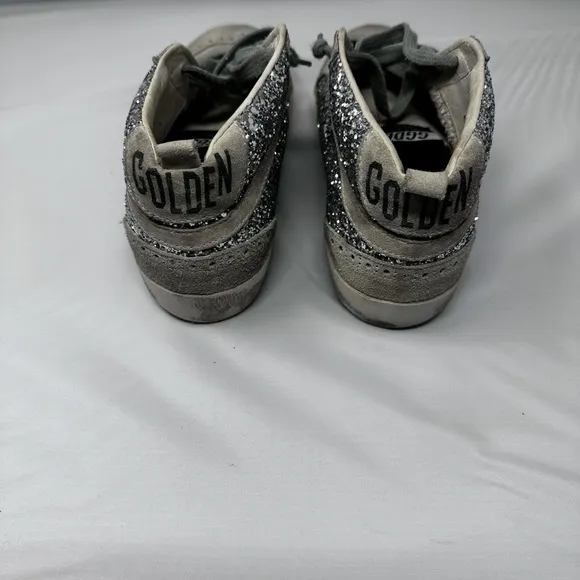Golden Goose Glitter Mid-Top Sneakers - Gray and Silver