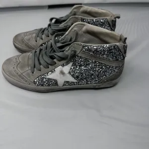 Golden Goose Glitter Mid-Top Sneakers - Gray and Silver