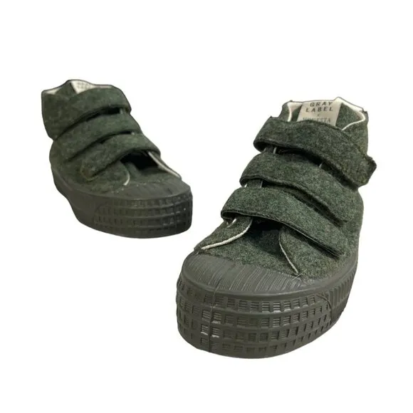 Gray Label x Novesta Toddler Boy's Green Detacheable Straps High Top Shoes Sz 18