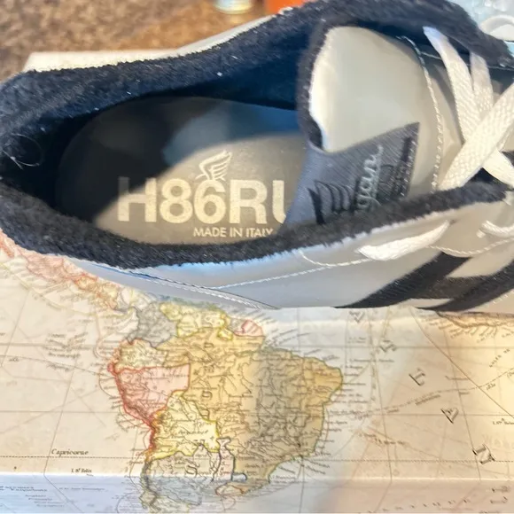 H86 Hogan Low Top Silver with Black H Size: 11.5