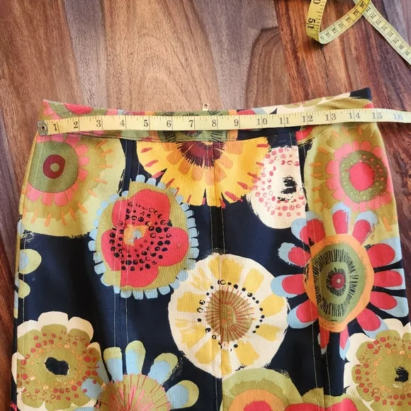 Handmade by me Floral Flower Skirt Size 6 Midi Mini Above Knee Pencil