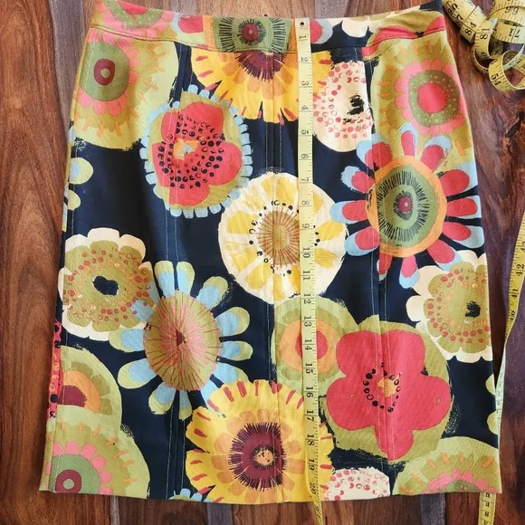 Handmade by me Floral Flower Skirt Size 6 Midi Mini Above Knee Pencil
