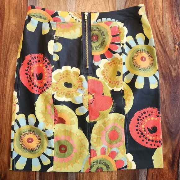 Handmade by me Floral Flower Skirt Size 6 Midi Mini Above Knee Pencil