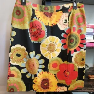 Handmade by me Floral Flower Skirt Size 6 Midi Mini Above Knee Pencil