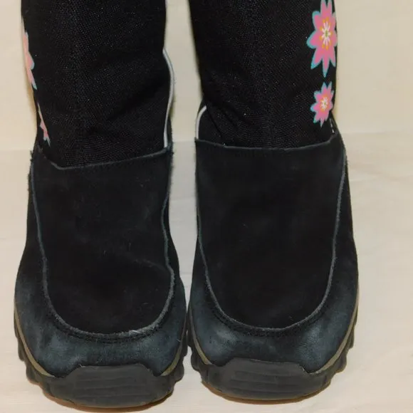 Hanna Anderson Suede Leather Fur Trimmed Boots Girls Size 3M Snow Winter Ski