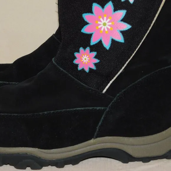 Hanna Anderson Suede Leather Fur Trimmed Boots Girls Size 3M Snow Winter Ski