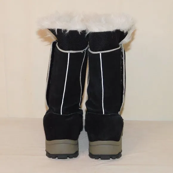 Hanna Anderson Suede Leather Fur Trimmed Boots Girls Size 3M Snow Winter Ski