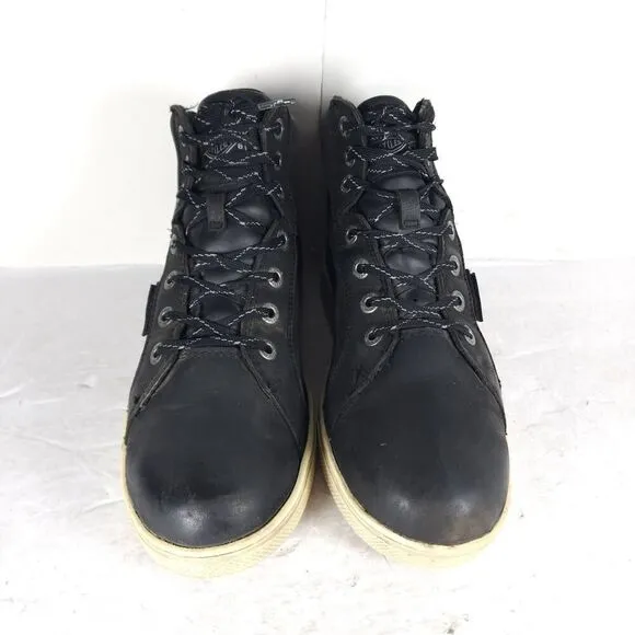 Harley Davidson Men's Midland US9M Black Leather Waterproof Laceup Ankle Boots
