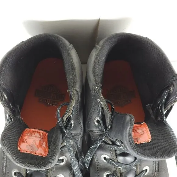 Harley Davidson Men's Midland US9M Black Leather Waterproof Laceup Ankle Boots