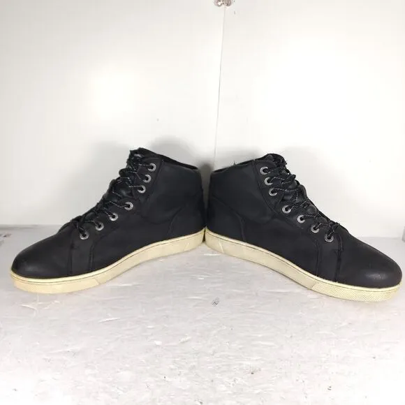 Harley Davidson Men's Midland US9M Black Leather Waterproof Laceup Ankle Boots