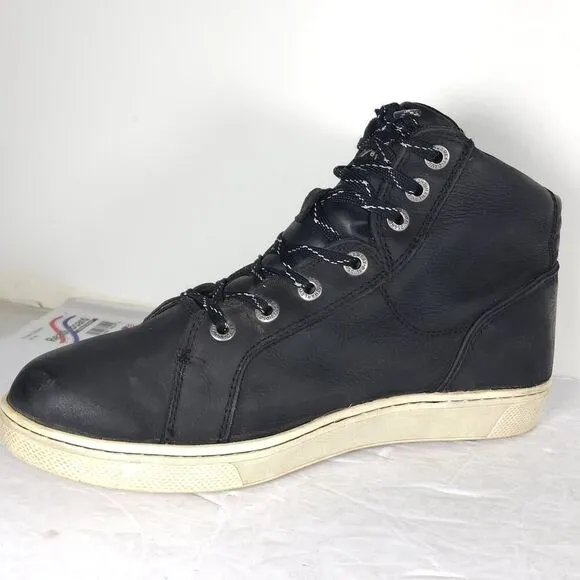 Harley Davidson Men's Midland US9M Black Leather Waterproof Laceup Ankle Boots