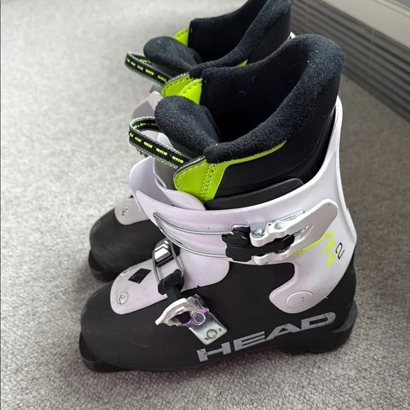 Head Black and White Ski Boots with Neon Accents