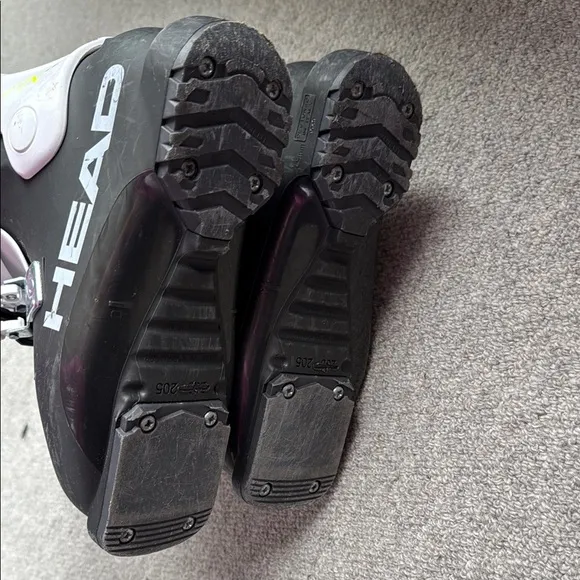 Head Black and White Ski Boots with Neon Accents