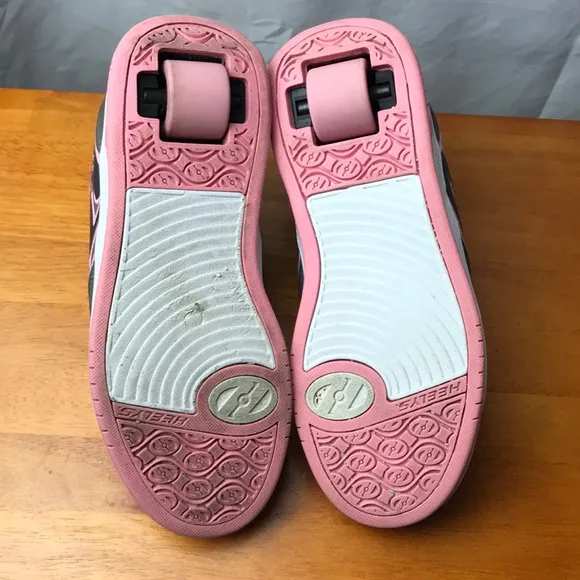 Heeled Pink and Grey Skate Shoes Size:6 Youth