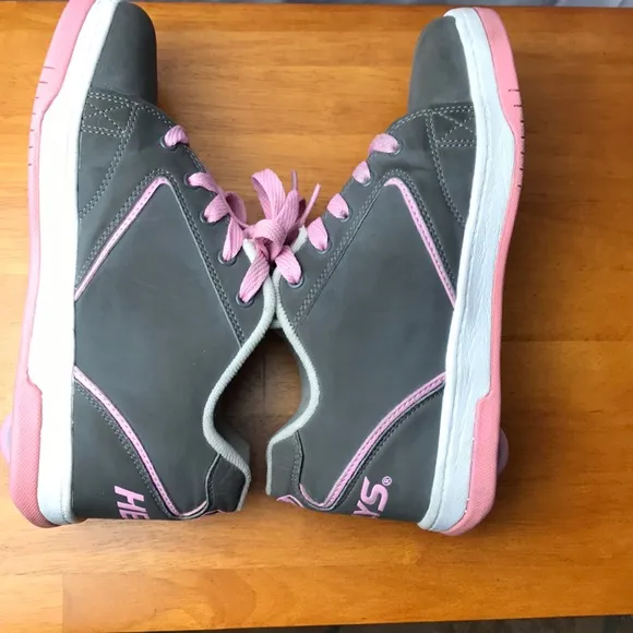 Heeled Pink and Grey Skate Shoes Size:6 Youth